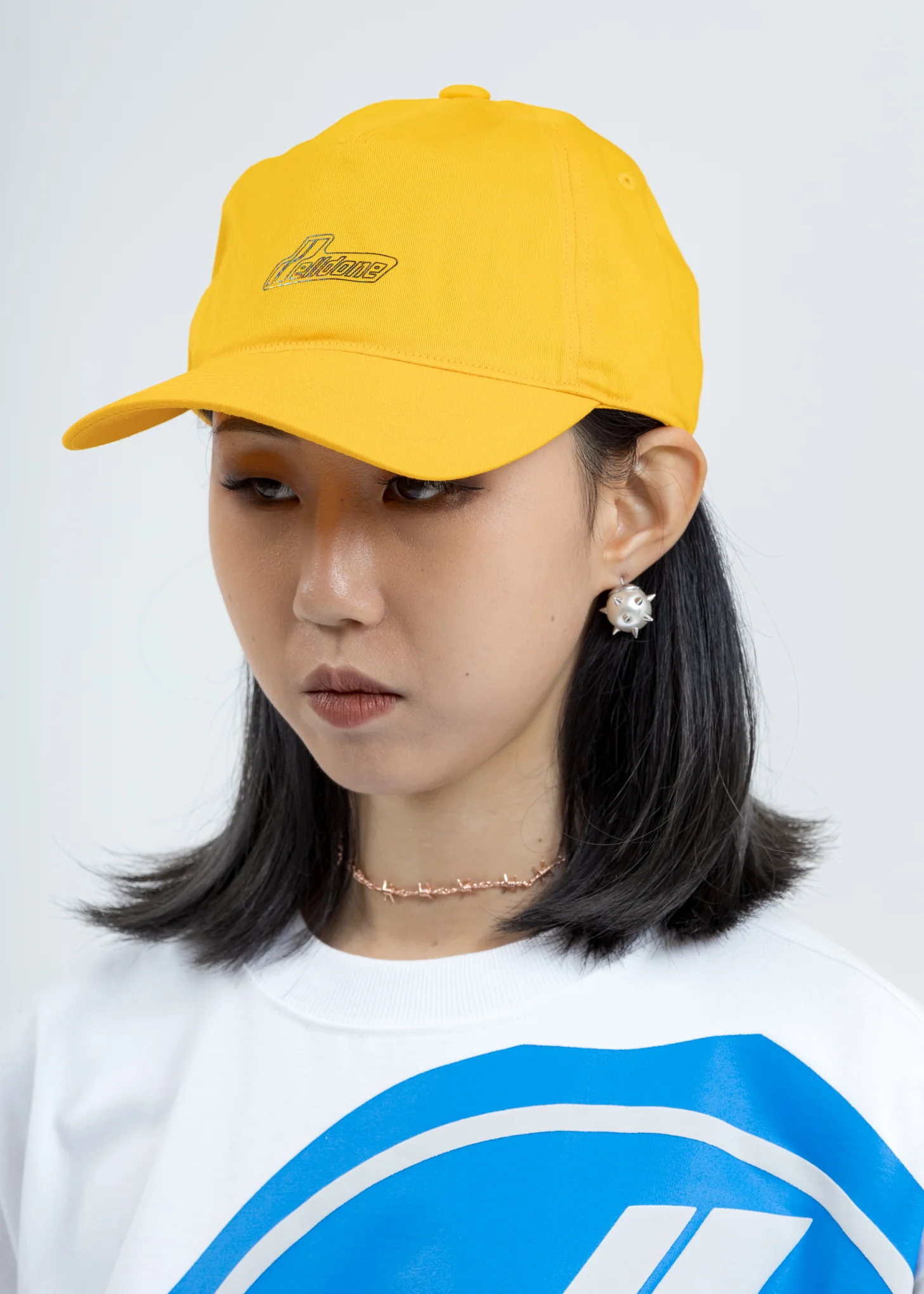 Yellow WE11DONE Iridescent Logo Cap - Image 3