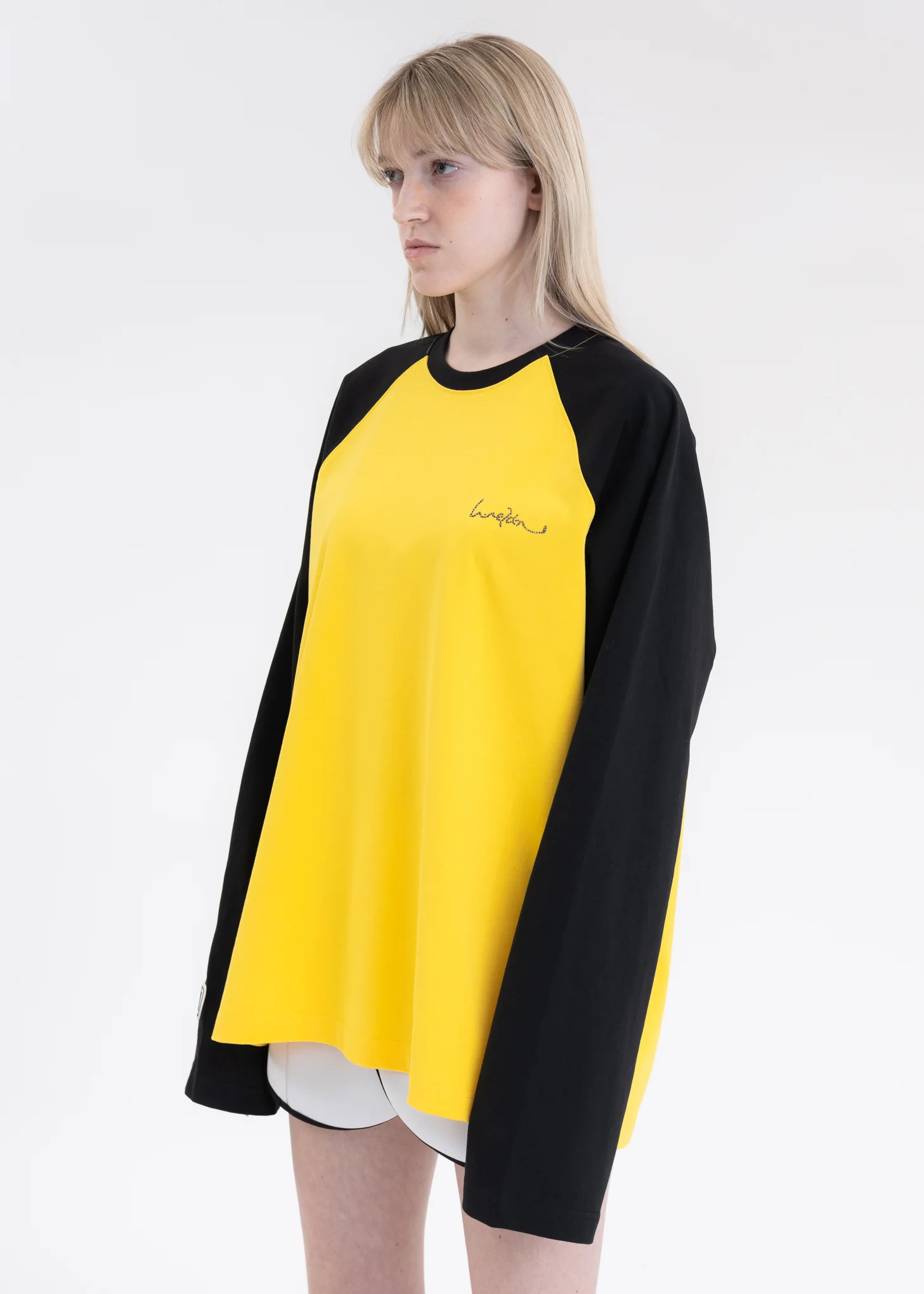 YELLOW WE11DONE LOGO RAGLAN LONG-SLEEVED T-SHIRT - Image 2