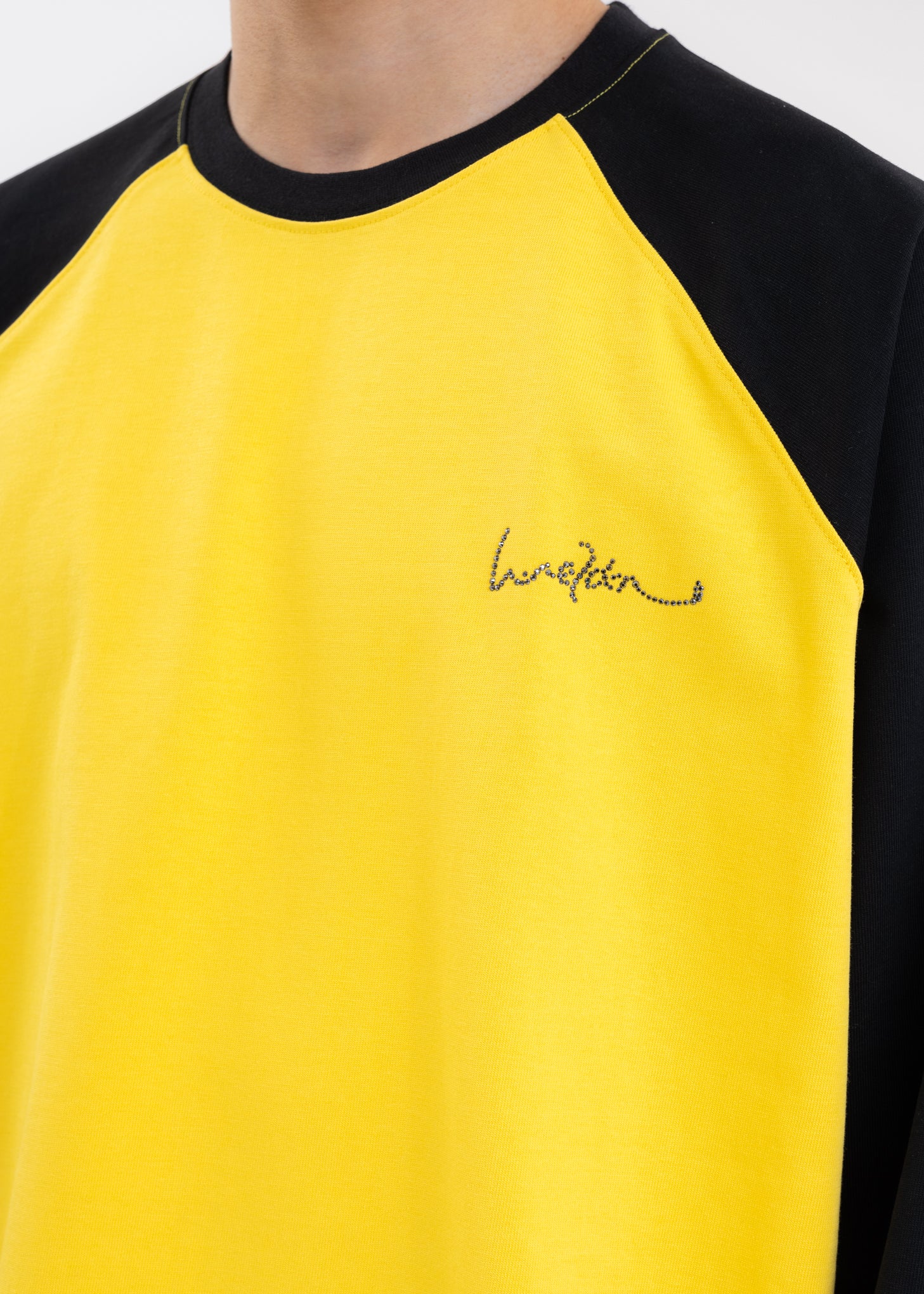 YELLOW WE11DONE LOGO RAGLAN LONG-SLEEVED T-SHIRT - Image 4
